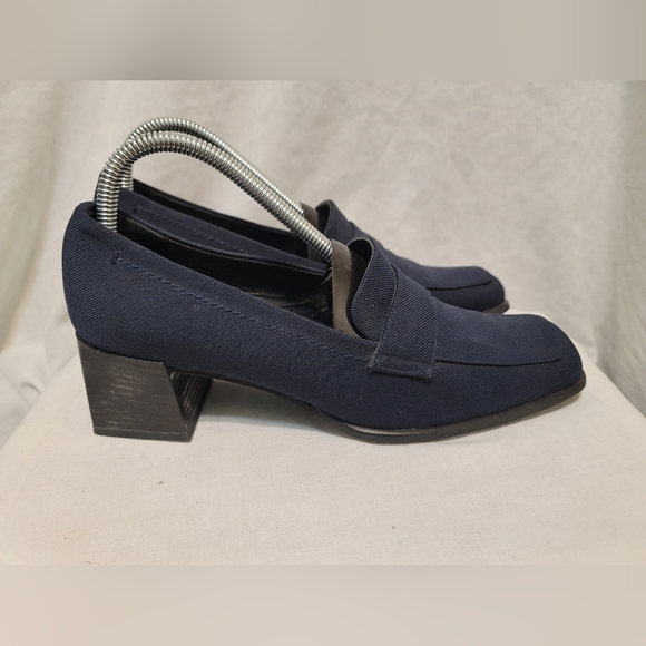 Vintage Sesto Meucci Block Heels Navy Sz 10 M - Picture 4 of 8